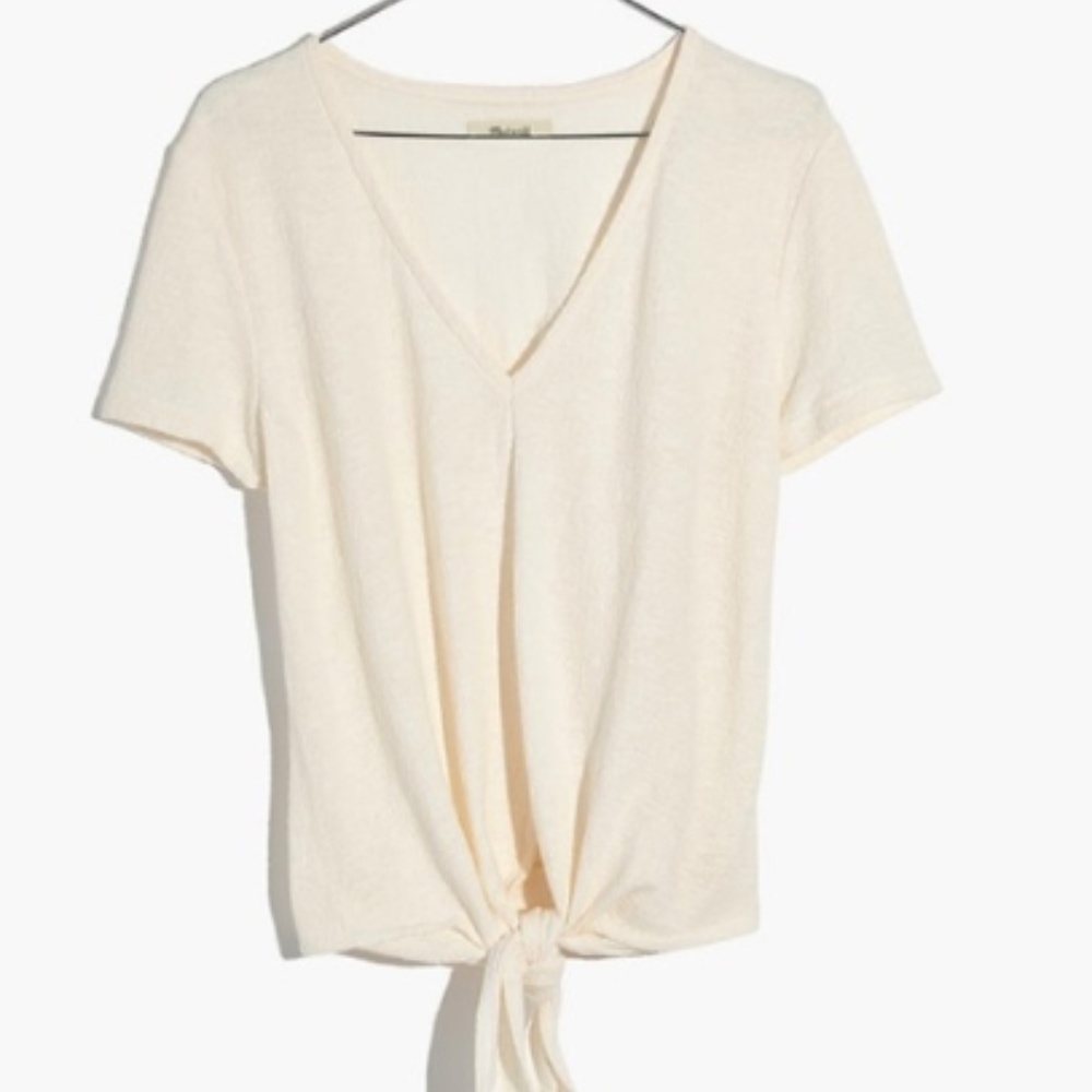 Madewell Texture & Thread Tie-Front Top